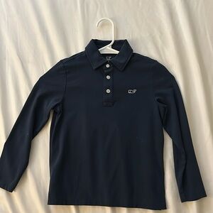 Boys long sleeved navy blue Vineyard Vines polo shirt - Size 5